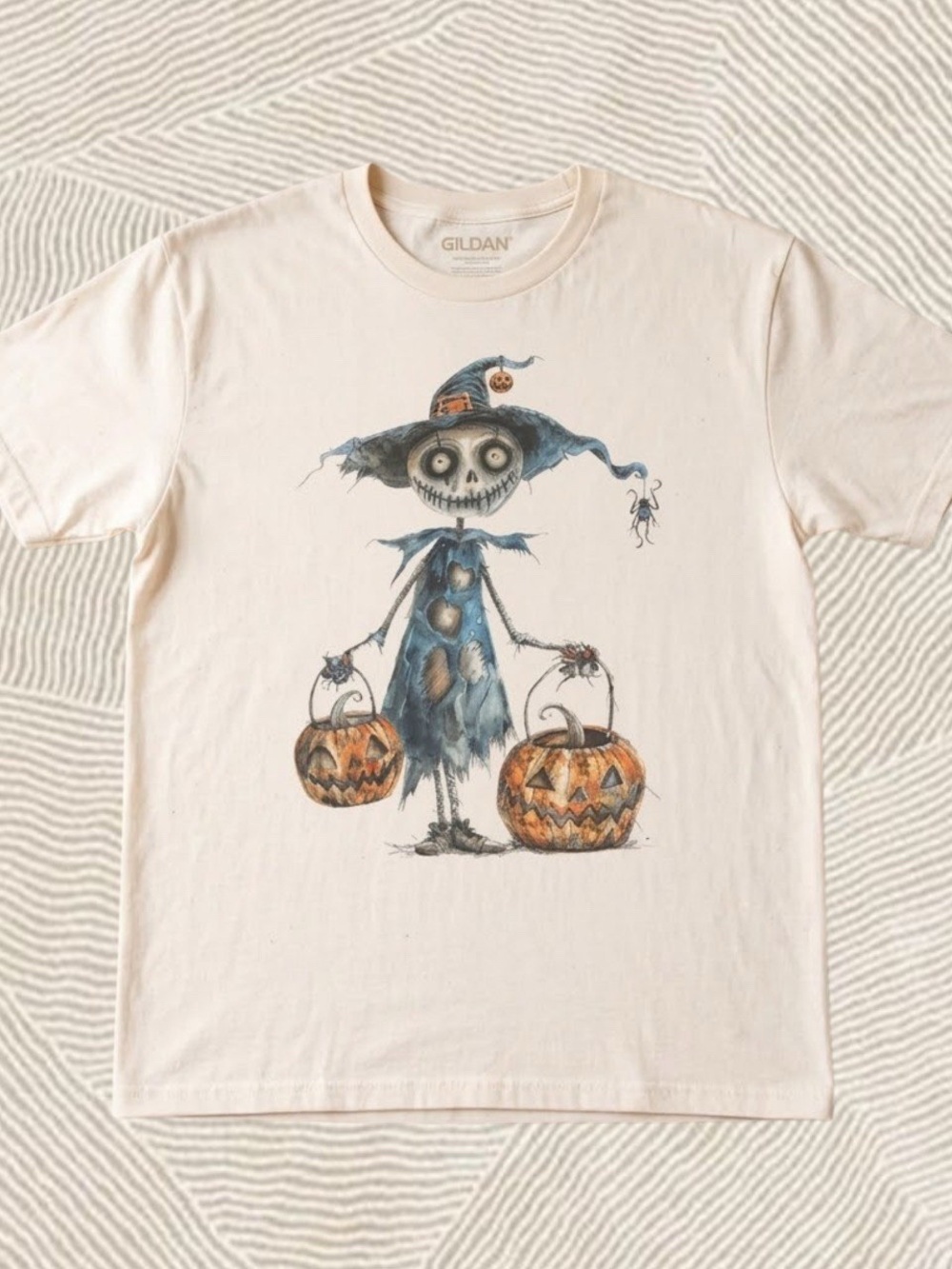 Halloween with jack scarecrow pumpkin spooky fall t-shirt